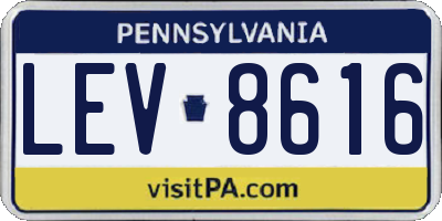 PA license plate LEV8616