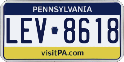 PA license plate LEV8618