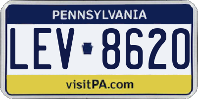 PA license plate LEV8620