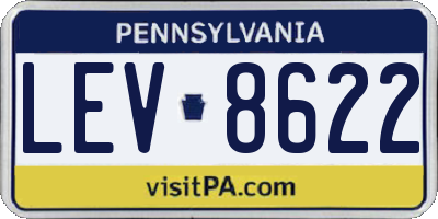 PA license plate LEV8622