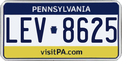 PA license plate LEV8625