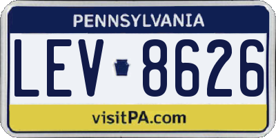 PA license plate LEV8626