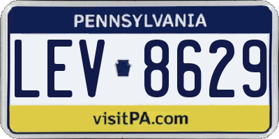 PA license plate LEV8629
