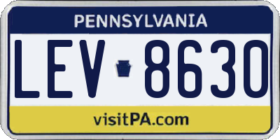 PA license plate LEV8630