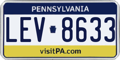 PA license plate LEV8633