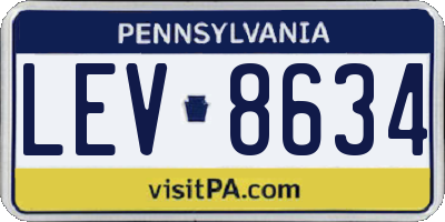 PA license plate LEV8634