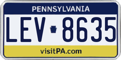PA license plate LEV8635