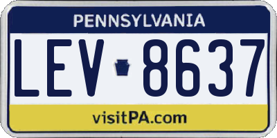 PA license plate LEV8637