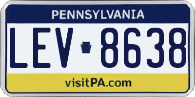 PA license plate LEV8638