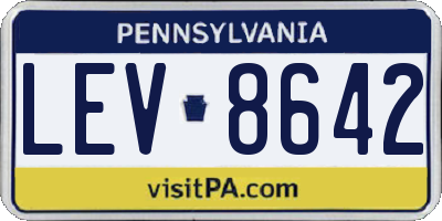 PA license plate LEV8642