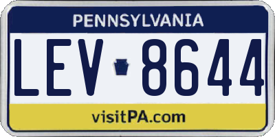 PA license plate LEV8644