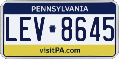PA license plate LEV8645