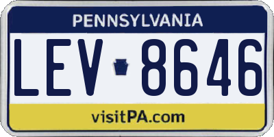PA license plate LEV8646