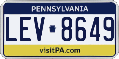 PA license plate LEV8649