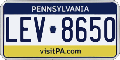 PA license plate LEV8650