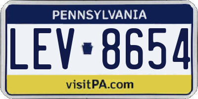 PA license plate LEV8654