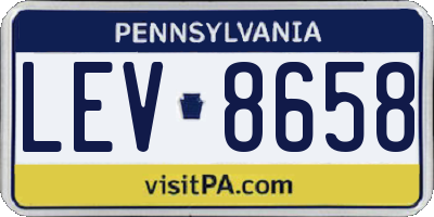 PA license plate LEV8658