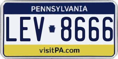 PA license plate LEV8666