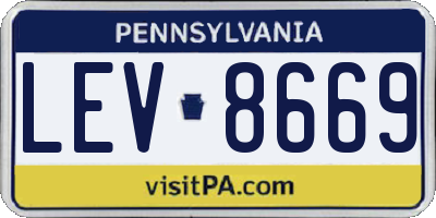 PA license plate LEV8669