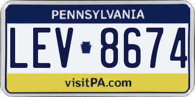 PA license plate LEV8674