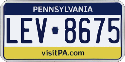 PA license plate LEV8675