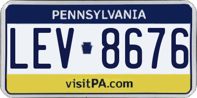 PA license plate LEV8676