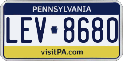 PA license plate LEV8680
