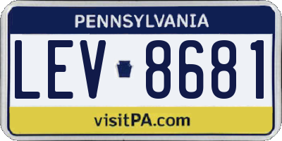 PA license plate LEV8681