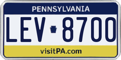 PA license plate LEV8700