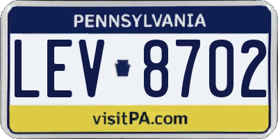 PA license plate LEV8702