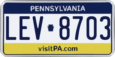 PA license plate LEV8703