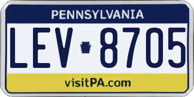 PA license plate LEV8705