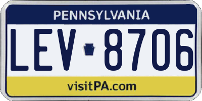PA license plate LEV8706