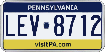 PA license plate LEV8712