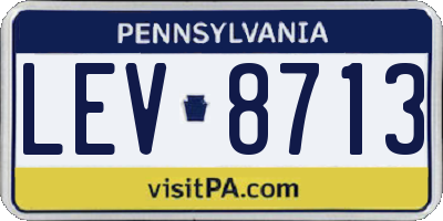 PA license plate LEV8713