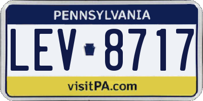 PA license plate LEV8717