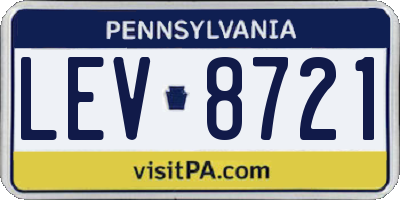 PA license plate LEV8721