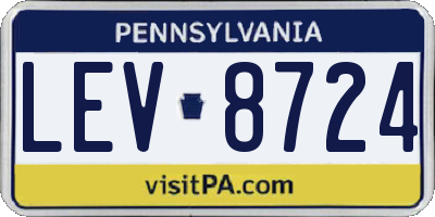 PA license plate LEV8724