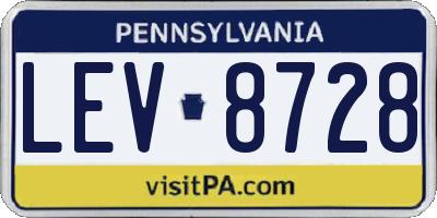 PA license plate LEV8728