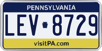 PA license plate LEV8729
