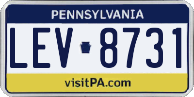 PA license plate LEV8731