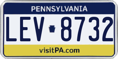 PA license plate LEV8732