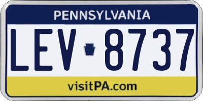 PA license plate LEV8737