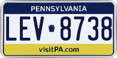 PA license plate LEV8738