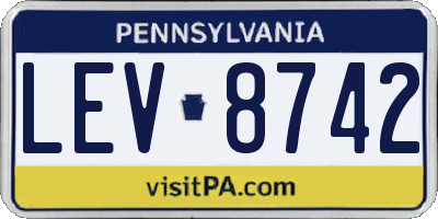 PA license plate LEV8742