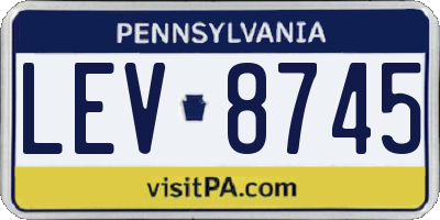 PA license plate LEV8745