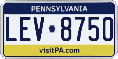 PA license plate LEV8750