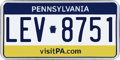 PA license plate LEV8751