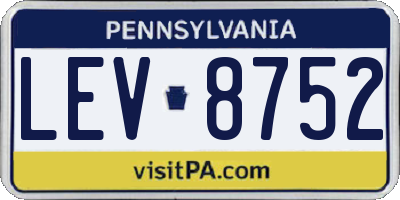 PA license plate LEV8752