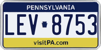PA license plate LEV8753